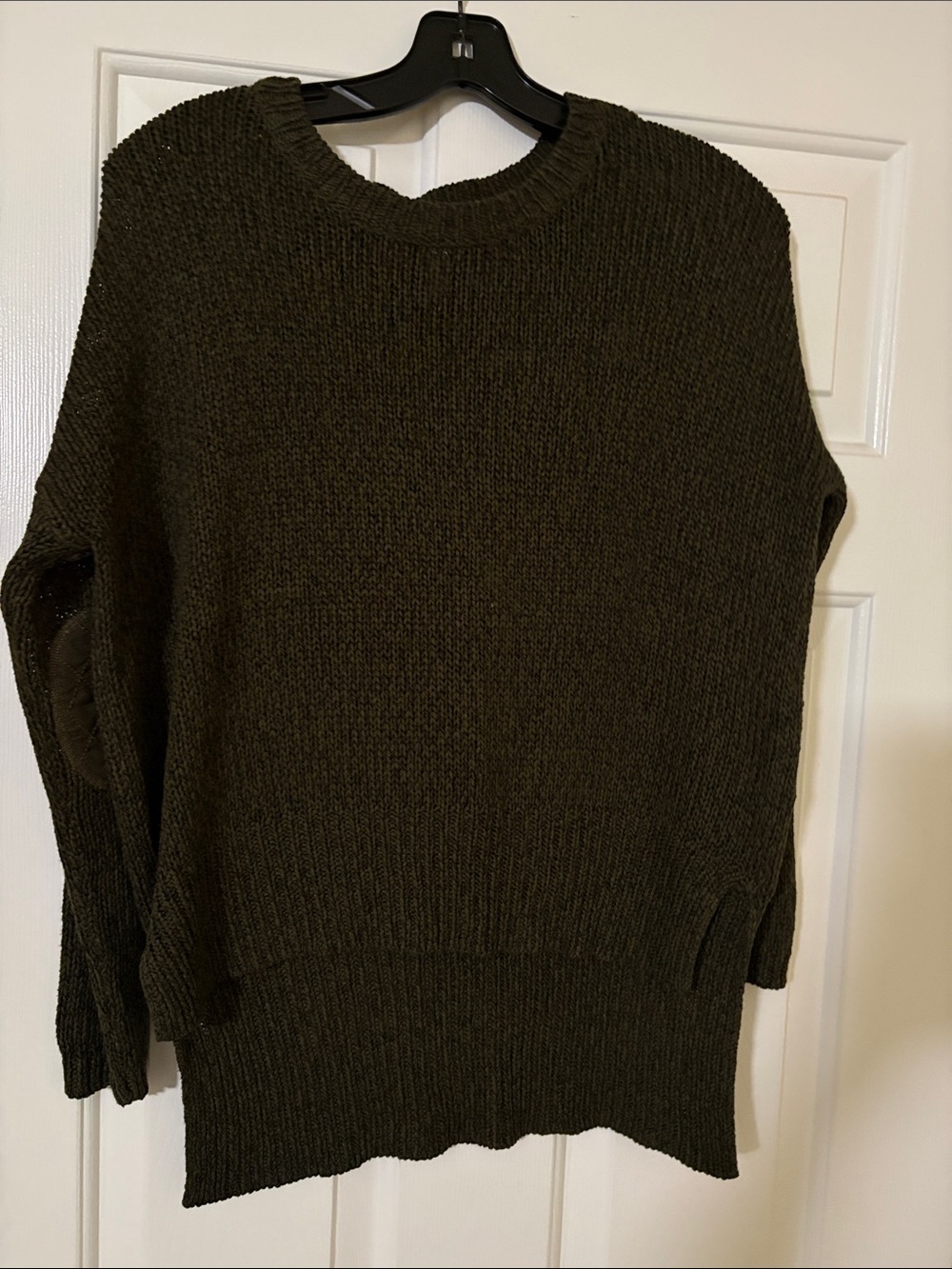 Alya Olive Green Chunky Crewneck Sweater